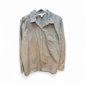 Old Navy Blue and White Striped Casual Shirt